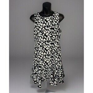 Banana Republic Blue Ruffle Patterned Dress 8 petite